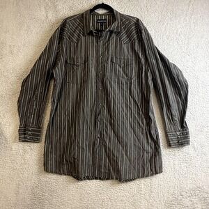 Panhandle Slim Shirt Mens XL Western Snap Front Long Sleeve Striped 30L-3161